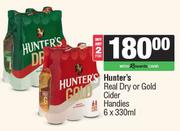 Hunter's Real Dry Or Gold Cider Handies-For 2 x 6 x 330ml