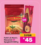 Fatti's & Moni's Macaroni Or Spaghetti-For 3 x 500gm
