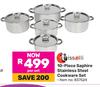 Tissolli 10 Piece Saphire Stainless Steel Cookware Set (837524)-Per Set