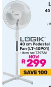 Logik 40cm Pedestal Fan LT-40P01