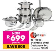 Tissolli 15-Piece Stainless Steel Cookware Set 725339-Per Set