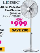 Logik 40cm Pedestal Fan (Chrome) ZF-1616 