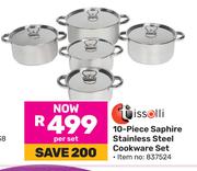 Tissolli 10 Piece Saphire Stainless Steel Cookware Set (837524)-Per Set