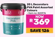 Simple Choice Decorators PVA Paint (Assorted Colours) 820976-20Ltr