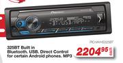 Pioneer 325BT Built In Bluetooth, USB, Direct Control for Certain Android Phones, MP3