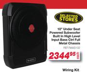 Reference Audio 10" Under Seat Powered Subwoofer, Built In High Level Input Bass Ctrl