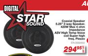 Star Sound Coaxial Speaker 5.25" 3 Way Speaker. 420W Max 4 ohm Impendance ASV High Temp Voice Coil