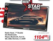Star Sound Radio Head, 7" Double Din Multimedia Player