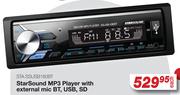 Star Sound MP3 Player with External Mic BT, USB, SD