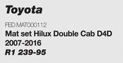 Race Rubber Mats: Mat Set Hilux Double Cab D4D 2007-2016