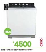 Defy 18Kg T/T White Washing Machine DTT180