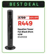 Equation Tower Fan Black 81cm 42W