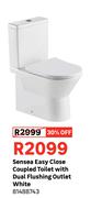 Sensea Easy Close Coupled Toilet with Dual Flushing Outlet White