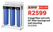 3 Stage Filter Unit With 20" Filter Housings & Wall Mounting 81453916