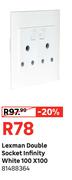 Lexman Double Socket Infinity White 100 x 100 81488364