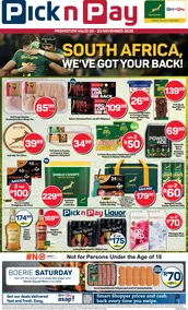 Pick n Pay Western Cape : Rugby Weekend Specials (20 November - 23 November 2025)
