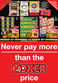 Boxer Super Stores Free State & North West : Never Pay More Than The Boxer Price (24 November - 30 November 2025)