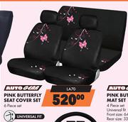 Autogear 6 Piece Pink Butterfly Seat Cover Set LA70