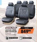 Autogear 9 Piece Leather-Look Seat Cover Set With 10mm Foam Padding SA496