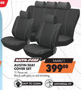 Autogear 11 Piece Austin Seat Cover Set Black With Grey Or Red Trimming SA600/1