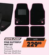 Autogear 4 Piece Pink (Universal Fit) Butterfly Mat Set LA72