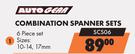 Autogear Combination Spanner Sets 6 Piece Set Sizes: 10-14, 17mm SCS06