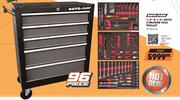 Autogear 1/2" & 1/4" Drive 5 Drawer Toll Trolley 96 Piece Set TT96PC