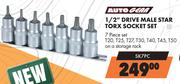 Autogear 1/2" Drive Male Star Torx Socket Set 7 Pce Set SK7PC