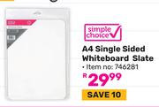 Simple Choice A4 Single Sided Whiteboard Slate 746281