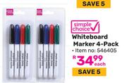 Simple Choice White Board Marker (4-Pack) 546405