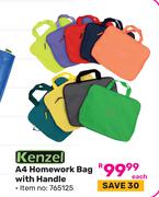 Kenzel A4 Homework Bag With Handle 765125-Each