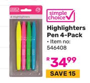 Simple Choice Highlighter Pen (4-Pack) 546408