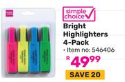 Simple Choice Bright Highlighters (4-Pack) 546406
