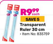Kores Transparent Ruler 30cm (835759)-Each