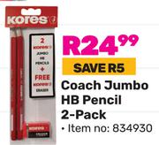 Kores Coach Jumbo HB Pencil 2-Pack (834930)
