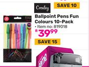 Croxley Ballpoint Pens Fun Colours 10-Pack (819018)