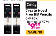 Croxley Create Wood Free HB Pencils 6-Pack (819774)-Each