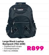 Tosca Large Black Laptop Backpack 756-60B