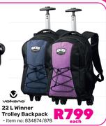 Volkano 22Ltr Winner Trolley Backpack-Each