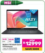 MSI Modern 14 Intel Core i7 Processor 850023608