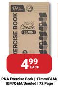 PNA Exercise Book 17mm / F&M / I&M / Q&M / Unruled 72 Page-Each
