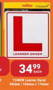 Tower Learner Decal Sticker 165mm x 176mm-Each