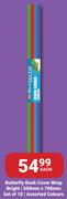 Butterfly Book Cover Wrap Bright 500mm x 700mm Set Of 10 Assorted Colours-Each