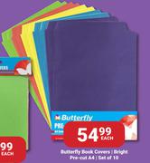 Butterfly Book Covers Bright Pre Cut A4 Set Of 10-Each