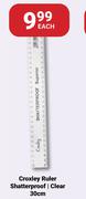 Croxley Ruler Shatterproof (Clear)-30cm Each