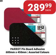 Parrot Pin Board Adhesive 600mm x 450mm In Assorted Colours-Each