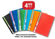 Meeco Economy Quotation Folder A4 In Assorted Colours-Each 