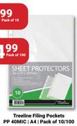 Treeline Filing Pockets PP 40MIC, A4 (Pack Of 100)
