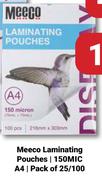 Meeco Laminating Pouches 150MIC, A4 (Pack Of 100)