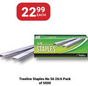 Treeline Staples No 56 26/6 Pack Of 5000